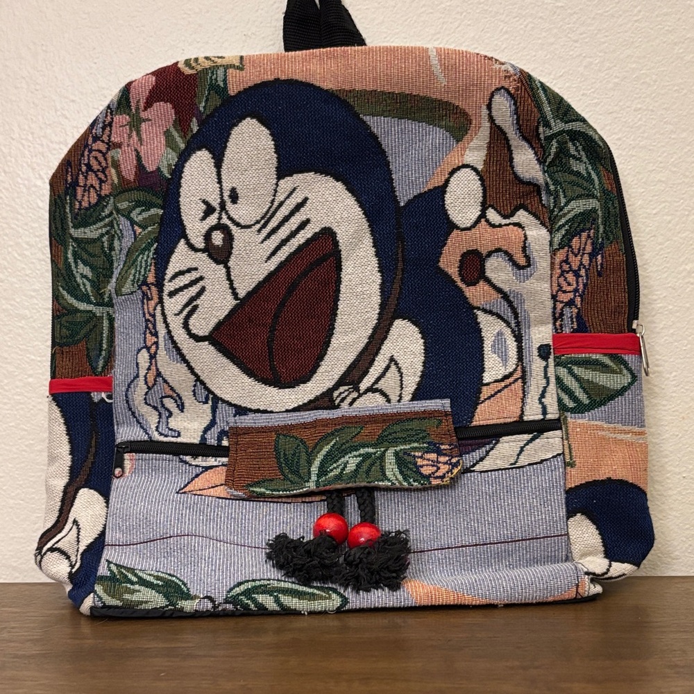 Doraemon Embroidered Backpack w/Champion‎ lining - handmade and excellent